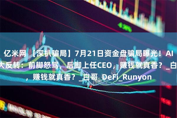 亿米网 【深扒骗局】7月21日资金盘骗局曝光！AIDAv2资金盘骗局大反转：前脚怒骂，后脚上任CEO，赚钱就真香？_白哥_DeFi_Runyon